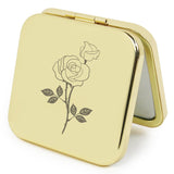PDOZV Small Compact Mirror, Gold Square 2.8 2.8Metal Frame Double Sided 1X/2X Mirror for Purse Can be Used as Gifts for