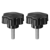 HARFINGTON 2pcs Star Knobs M8 x 25mm 304 Stainless Steel Threaded Stud 46mm Plastic 6-Star Head Hand Tightening Thumb Screw Clam