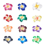 Craftdady 200Pcs Polymer Clay Plumeria Flower Beads Side Drilled Blossom Floral Embellishments 15mm Random Colors for Hawaiian S
