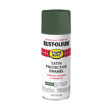 Rust-Oleum 369192 Stops Rust Spray Paint, 12 oz, Satin Earthy Green