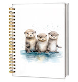 FLVGE Baby Otter Cute Notebook Journal, Sea Otter Gifts, Cute Notebooks for Women Girls Otter Lovers, College Ruled Hardcover Sp