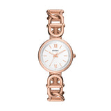 Fossil Women's Carlie Quartz Stainless Steel Three-Hand Watch, Color: Rose Gold (Model: ES5273)