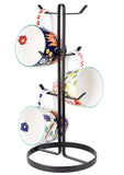 ZHMY Mug Holder Tree,Coffee Mug Tree with 6 Hooks, Coffee Cup Holder,Stainless Steel Home Storage Mug Standing Rack for Big Mugs