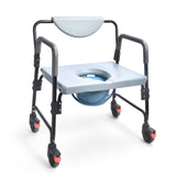 Sangohe Bedside Commode, Portable Toilet for Elderly, Rolling Commode with Wheels, Rear Locking Wheels, Bariatric Bedside Commod