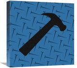 Hand Tools - Hammer And Nails-Canvas Art-18X18