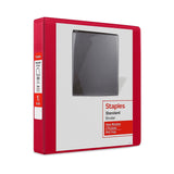 Staples Standard 1.5-Inch 3-Ring View Binder, Red (58652)