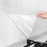 Snkxu Clear Contact Paper, Protection for Kitchen Backsplash Tiles, Cabinets, Walls, and Shelves. Waterproof and Oil-Proof Peel