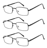 Success Eyewear Reading Glasses Set of 3 Metal Full Rim Glasses for reading for Men and Women - Set of 3 Black 4.5
