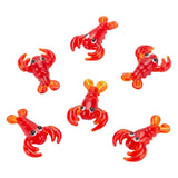 NBEADS 6Pcs Handmade Lampwork Crayfish Beads, Red Lobster Spacer Beads 3D Animal Loose Beads for Party Carnival Decoration Suppl