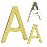 Yafimea 5 Inch House Numbers for Outside, Modern Gold Metal Address Numbers with Floating Effect, Adhesive or Screw Mount, Weath
