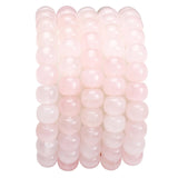 BEADIA Natural Rose Quartz Flat Cut Round Drum Stone 8mmx7mm Loose Semi Gemstone Beads for Jewelry Making 38cm