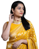 Flosive Womens Present Banarasi Soft Lichi Silk Saree Beautiful Jacquard Rich Pallu Design Work Zari Woven Kanjivaram Silk Style