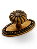 JIASENBAO Antique Brass Cabinet Knobs 5 Pack with Base Vintage Retro Drawer Pulls Kitchen Cupboard Bathroom Dresser Cabinet Hard
