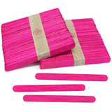 CraftySticks- 100 Pack 4.5 Inch Bright Pink Popsicle Sticks, Wood Craft Sticks for Crafts, Learning and STEM Basics