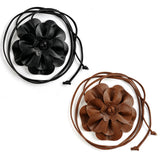 Sannidhi Boho Pu Leather Flower Waist Belt With Straps For Women