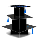 KALEFO Graduation Decorations 2026 Graduation Cap Cupcake Stand with Tassel Grad Party Favors Table Decor Grad Supplies (Blue)