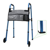 Loyoda Folding Walkers for Seniors,FSA/HSA Eligible Medical Walker 5'' Front Wheel Lightweight Walker with Storage Bag and Skis