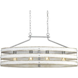 Progress Lighting Gulliver Collection 4-Light Coastal Linear Chandelier Light Galvanized, Gray