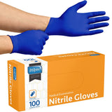 Inspire Black Nitrile Disposable Gloves | 4.5 Nitrile Safety Medical Exam Cooking Cleaning Disposable Black Gloves (Blue - Box o