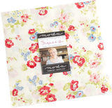 Hollyhocks & Roses Layer Cake, 42-10 Precut Fabric Quilt Squares by Bunny Hill Designs