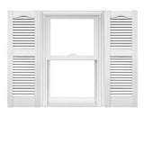 Mid America Open Louver Vinyl Shutters (1 Pair) - 14.5 x 25 001 White