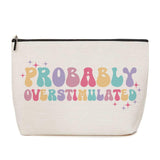 Funny Quotes Sarcastic Mental Health Makeup Bag Psychologist Therapist Gifts Novelty Retirement Appreciation Gifts for Women Fri