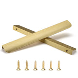 Satanga Pack of 2 Edge Finger Pulls for Cabinets Kitchen Invisible Hardware Concealed Aluminum Hidden Bar Pull Drawer Handles Easy to Install 11.81 inch Overall Length Brushed Brass