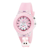 Matrix Kids Edition 3D Cartoon Analog Watch With Lights | 3D Cartoon Character On Strap | For Kids (Pink)