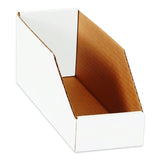 AVIDITI Corrugated Cardboard Storage Bins Holder 4 x 12 x 4.5 (50 Pack), Open Top Durable and Ideal for Organizing Parts Bin Wor
