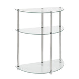 Convenience Concepts Designs2Go Classic Glass 3 Tier Half-Circle Entryway Table, Glass
