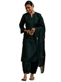 Libas Women'S Silk Blend Solid Kurta Set (39045_Green