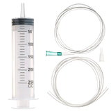 SHAOTONG 250ml Syringe with 2Pcs 40 Inch Tube and Tip Adapter, for Feeding Pets, Liquid Refilling, Drawing Oil Fluid