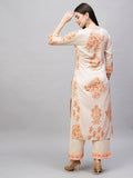 Gosriki Women'S Cotton Blend Straight Printed Kurta With Pant (Kukur Cream-Gs_S_Cream_Small),Cream,,B0CSG3ST27