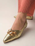 Shoetopia Stylish Pointed Toe Golden Bellies For Women & Girls-Eu37,Golden,4,B0BZPPZFBP