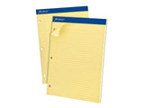 Ampad 20246 Double Sheets Pad, Narrow/Margin Pad, 8 1/2 X 11 3/4, Canary, 100 Sheets