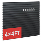 Noliven 4 x 4 ft Slat Wall Paneling, Heavy Duty Wall Mounted Wall Rack with Six Hooks, Versatile PVC Slatwall Paneling Garage Wa