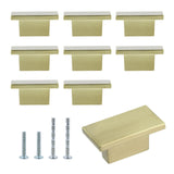 Mcredy Cabinet Handles 8 Pcs Brushed Gold Zinc Alloy Drawer Pulls with Screws Modern Drawer Knobs for Dresser Kitchen Closets, 1