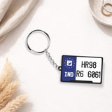 Fashionury Personalized Number Plate Keychain Custom Indian Ind Keyring With Name & Number, Car Bike Number Plate Key Chain, S