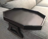Sofa Arm Clip Table, Armrest Tray Table, Drinks/Remote Control/Snacks Holder (Plastic, Black)