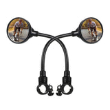 2 Pieces Bike Mirror Adjustable Rotatable Handlebar Bicycle Rear View Mirror Shockproof Acrylic Convex Safety Mirror for Mountai