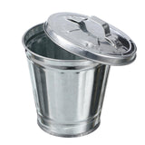 Toddmomy Mini Desktop Trash Can with Lid Tiny Garbage Can Metal Rubbish Bin for Home Office Countertop