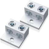 Blulu 2 Pieces Dual Aluminum Ground Lug Dual Rated Double Wire Barrel Aluminum Mechanical Lug (250 Mcm-6sol)