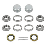 2 Sets Trailer Wheel Hub Bearings Kit L44643/L44610 Bearings (1.000 ID, OD 1.980, Width 0.580), 12192TB Grease Seals (1.980 OD),