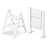 GameGem 2 Step Ladder, Folding Step Stool with Wider Pedal, Anti-Slip Feet & Non Slip Stripes, Aluminum Sturdy Material, 300Lbs