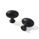 khtumeware 2 Pack 1-3/8 inch(35mm) Black Cabinet Knobs Dresser Knobs Oval Drawer Knobs Kitchen Cabinet Hardware Egg Knobs for Dr
