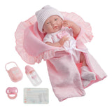 15.5 Realistic Soft Body La Newborn Doll | JC Toys - Berenguer Boutique | 8 Piece Gift Set with Bottle, Pacifier & Accessories |