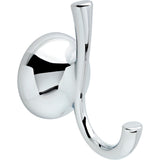 Delta Foundations (1-Pack) Towel Hooks Polished Chrome Double J Wall Mounted for Robes 2-Prong Holder Bathroom Accessories FNDS3
