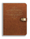 Brown Cloud Personalized Abstract Matt Finish Leather Cover Notebook/Diary With Lock,Uv Printed Customized Message/Quote/Name Fo