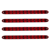 Partsam 4pcs Red 15 Inch Sealed 11 LED Third Brake Light Bar Stop Turn Signal Tail 3rd Brake Light ID Bar Truck Trailer RV Campe
