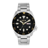 Seiko Analog Black Dial Men'S Watch-Srpd57K1 Stainless Steel, Silver Strap
